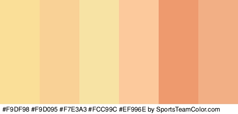 #F9DF98 #F9D095 #F7E3A3 #FCC99C #EF996E #F2AF85 Colors