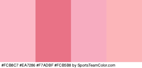 #FCB8C7 #EA7286 #F7ADBF #FCB5B8 Colors