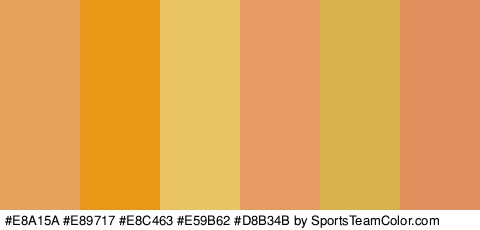 #E8A15A #E89717 #E8C463 #E59B62 #D8B34B #E08E5C Colors