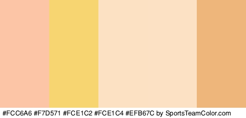 #FCC6A6 #F7D571 #FCE1C2 #FCE1C4 #EFB67C Colors