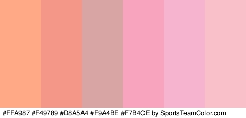 #FFA987 #F49789 #D8A5A4 #F9A4BE #F7B4CE #F9C0CA Colors