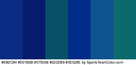 #0B2C84 #051B6B #075068 #002D89 #0E528E #0A6A6D Colors