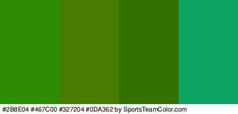 #2B8E04 #467C00 #327204 #0DA362 Colors