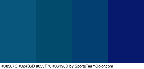 #08567C #024B6D #033F70 #06196D Colors