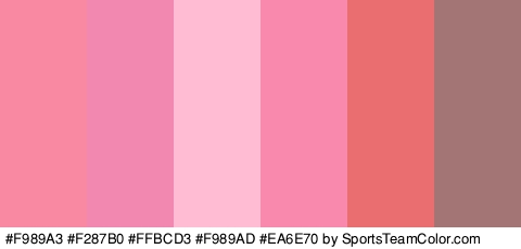 #F989A3 #F287B0 #FFBCD3 #F989AD #EA6E70 #A37675 Colors