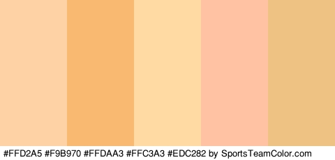 #FFD2A5 #F9B970 #FFDAA3 #FFC3A3 #EDC282 Colors