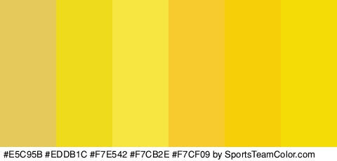 #E5C95B #EDDB1C #F7E542 #F7CB2E #F7CF09 #F4DD07 Colors