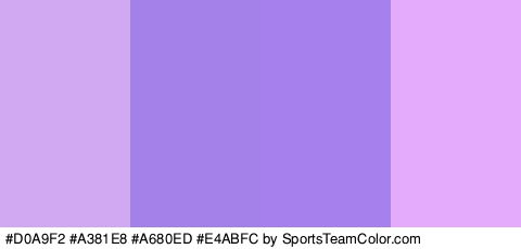 #D0A9F2 #A381E8 #A680ED #E4ABFC Colors