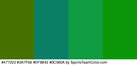 #477202 #0A7F66 #0F9B42 #0C960A Colors