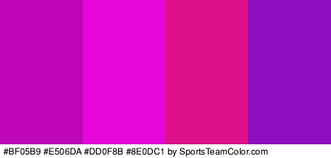 #BF05B9 #E506DA #DD0F8B #8E0DC1 Colors