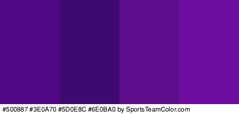 #500887 #3E0A70 #5D0E8C #6E0BA0 Colors