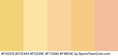 #F2D376 #FCE4A4 #FCD29C #F7CA83 #F4BE9C Colors