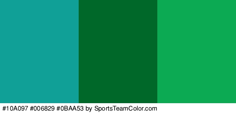 #10A097 #006829 #0BAA53 Colors