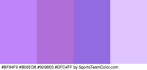 #BF84F9 #B06ED8 #926BE0 #DFC4FF Colors