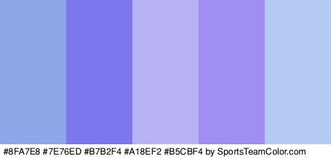 #8FA7E8 #7E76ED #B7B2F4 #A18EF2 #B5CBF4 Colors