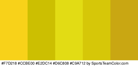 #F7D218 #CCBE00 #E2DC14 #D6C808 #C9A712 Colors