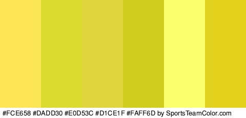 #FCE658 #DADD30 #E0D53C #D1CE1F #FAFF6D #E2D21D Colors