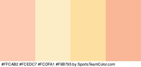 #FFCAB2 #FCEDC7 #FCDFA1 #F9B795 Colors