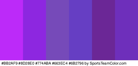 #BB2AF9 #8D28E0 #774ABA #663EC4 #6B2796 #6E30BA Colors