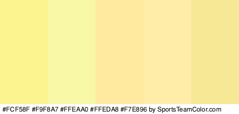 #FCF58F #F9F8A7 #FFEAA0 #FFEDA8 #F7E896 Colors