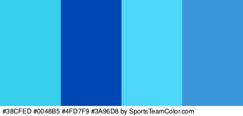 #38CFED #0048B5 #4FD7F9 #3A96D8 Colors