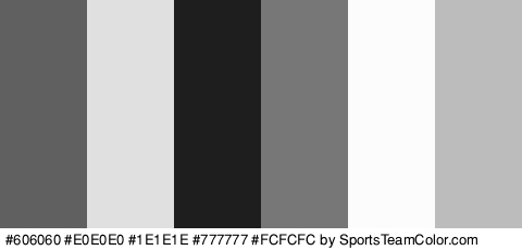 #606060 #E0E0E0 #1E1E1E #777777 #FCFCFC #BCBCBC Colors