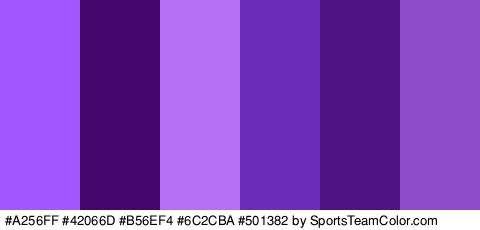 #A256FF #42066D #B56EF4 #6C2CBA #501382 #8D4CC9 Colors