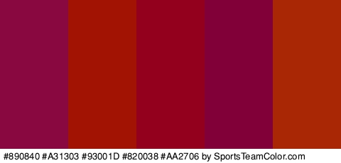 #890840 #A31303 #93001D #820038 #AA2706 Colors