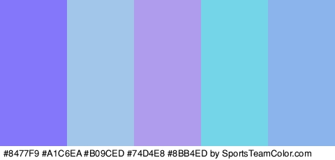 #8477F9 #A1C6EA #B09CED #74D4E8 #8BB4ED Colors