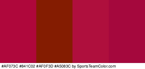 #AF073C #841C02 #AF0F3D #A5083C Colors