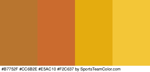 #B7752F #CC6B2E #E5AC10 #F2C637 Colors