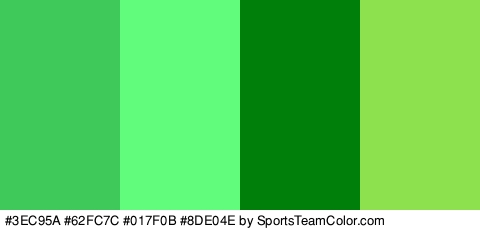 #3EC95A #62FC7C #017F0B #8DE04E Colors