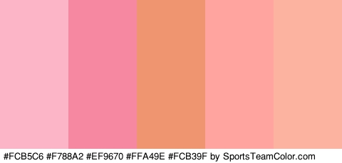 #FCB5C6 #F788A2 #EF9670 #FFA49E #FCB39F Colors