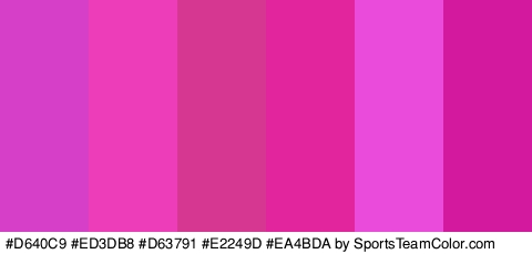 #D640C9 #ED3DB8 #D63791 #E2249D #EA4BDA #D3199E Colors