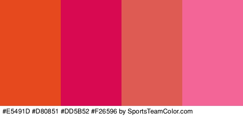 #E5491D #D80851 #DD5B52 #F26596 Colors