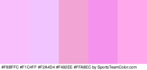 #F8BFFC #F1C4FF #F2A4D4 #F492EE #FFA8EC Colors