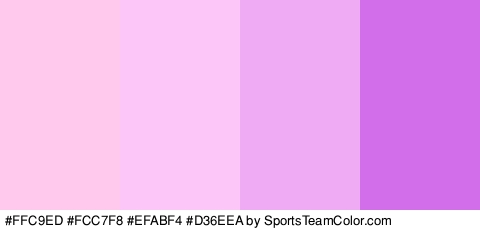 #FFC9ED #FCC7F8 #EFABF4 #D36EEA Colors