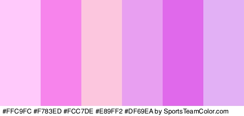 #FFC9FC #F783ED #FCC7DE #E89FF2 #DF69EA #E2B0F4 Colors