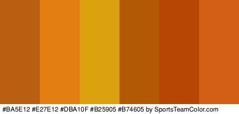 #BA5E12 #E27E12 #DBA10F #B25905 #B74605 #D35E15 Colors