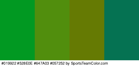 #019922 #528E0E #647A03 #057252 Colors