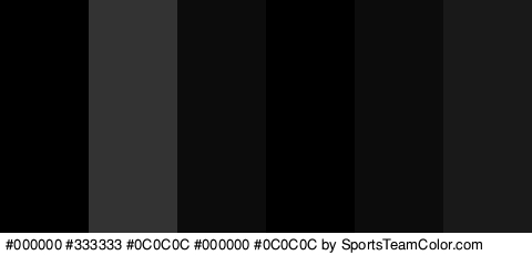 #000000 #333333 #0C0C0C #000000 #0C0C0C #191919 Colors