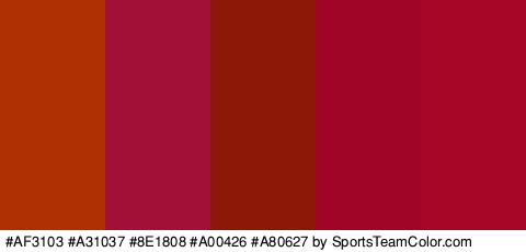 #AF3103 #A31037 #8E1808 #A00426 #A80627 Colors