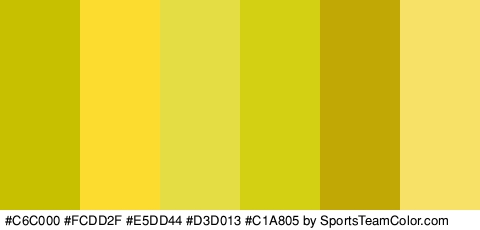 #C6C000 #FCDD2F #E5DD44 #D3D013 #C1A805 #F7E167 Colors