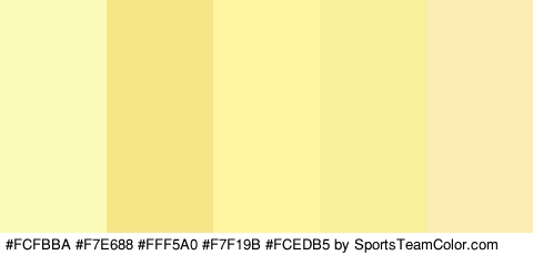 #FCFBBA #F7E688 #FFF5A0 #F7F19B #FCEDB5 Colors