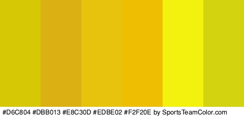 #D6C804 #DBB013 #E8C30D #EDBE02 #F2F20E #D3D310 Colors