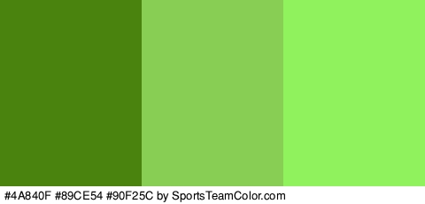 #4A840F #89CE54 #90F25C Colors