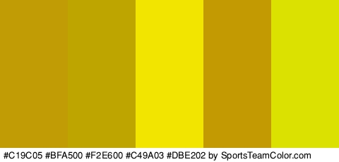 #C19C05 #BFA500 #F2E600 #C49A03 #DBE202 Colors