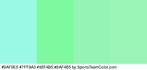 #9AF9E5 #7FF9A0 #95F4B5 #9AF4B5 Colors