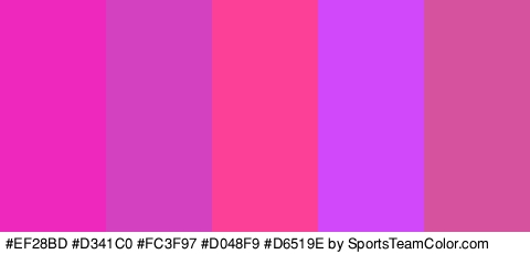 #EF28BD #D341C0 #FC3F97 #D048F9 #D6519E Colors