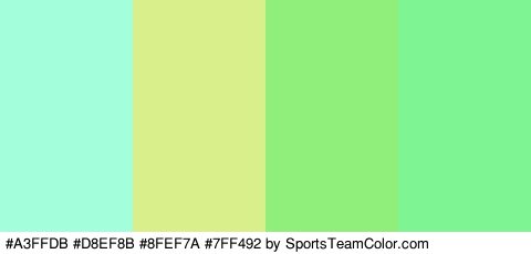 #A3FFDB #D8EF8B #8FEF7A #7FF492 Colors